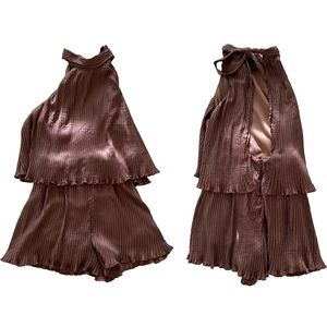 Brown Open Back Romper